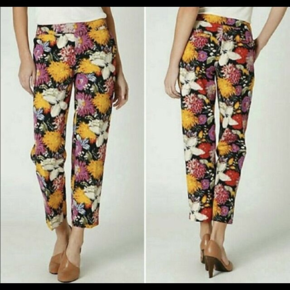 Anthropologie Elevenses Sz 6  Tropica  Cropped